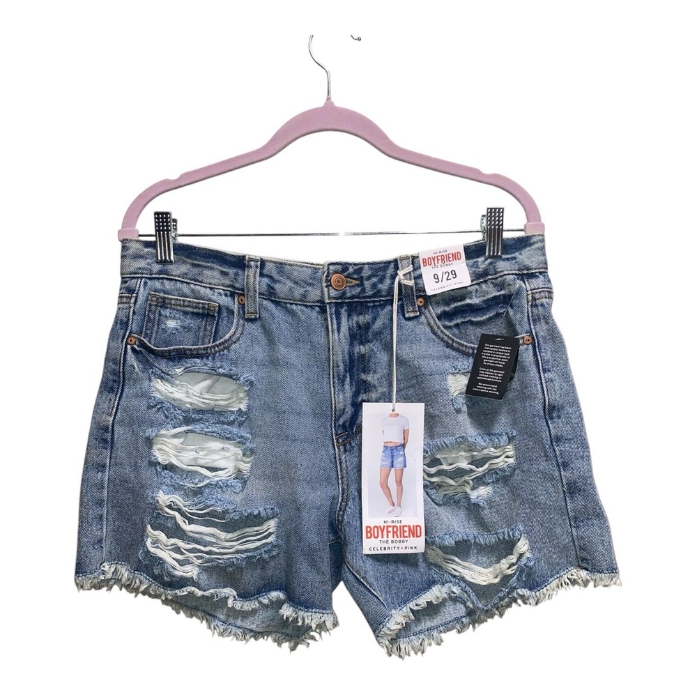 Celebrity Pink High-Rise Boyfiend The Bobby Denim Shorts Size 9/29 Distressed